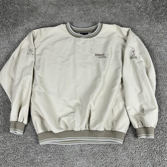 Roche Pullover Jacket Mens Large Beige Norfolk Southern Tour Golf East Lake USA - Picture 1 of 12